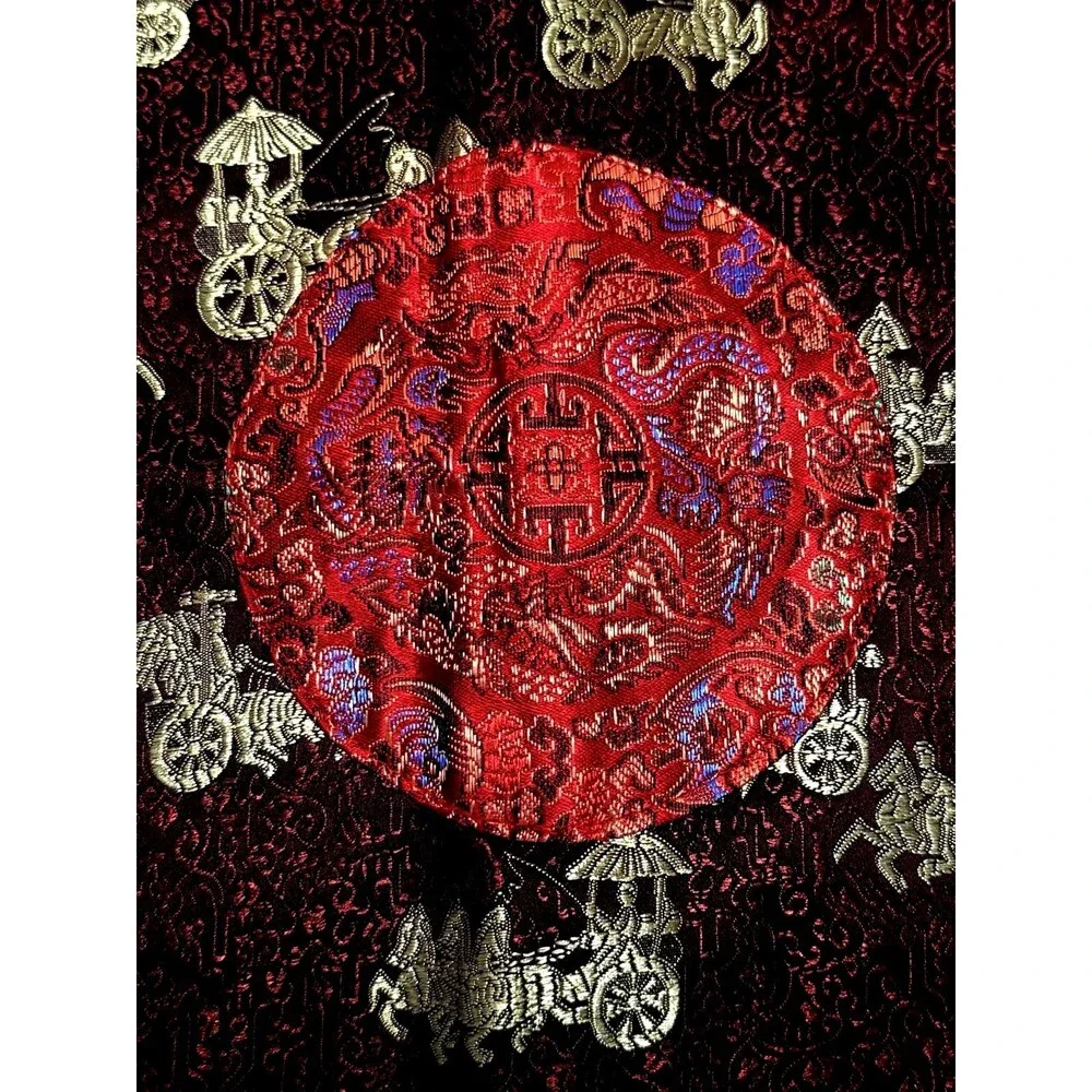 NWOT Pillowcase Cover - Red Burgundy Gold Oriental Design 16 x 16